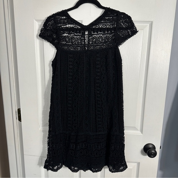 Maeve/Anthropologie size PS crocheted cap sleeve dress, lined, loose fit, flowy - Picture 1 of 13